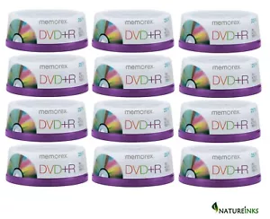 300 Memorex Non Printable Blank DVD+R 16x DVD discs 4.7GB 120 mins Cakebox - Picture 1 of 1