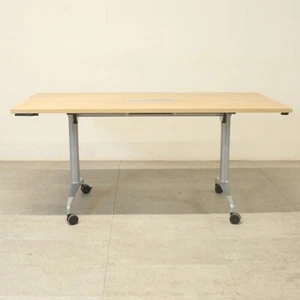 Oak 1600mm Flip Top Table with Power/Data – LOC019 - Picture 1 of 12
