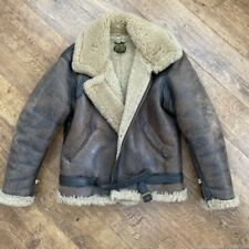 Avirex men’s Brown Leather Sheepskin U.S. Army Air Forces Jacket Size 42