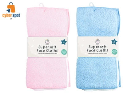 123 Baby Essential - Soft Microfiber Baby Face Cloths (3 Pack)