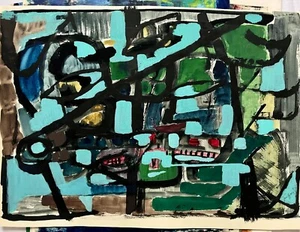 „Between the Clouds" | Aquarell Abstrakt | Franz Ruffing 1966 | 60x81 cm - Bild 1 von 1