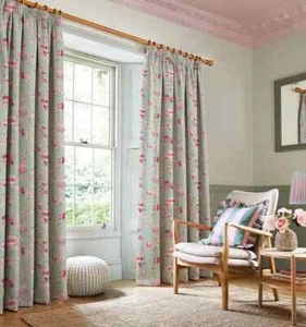 Cath Kidston Friendship Gardens In Sage Blackout Pencil Pleat Curtains - Picture 1 of 2