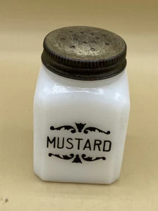 Mustard FRANK TEA & SPICE CO Dove Brand White Milk Glass 2 Oz - Picture 1 of 12