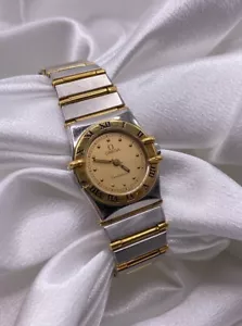 Omega Constellation 18k Gold & Stainless Steel Vintage Ladies Watch Quartz - Picture 1 of 14