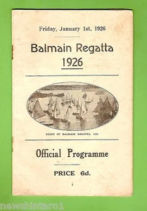 #D167. 1926 BALMAIN REGATTA PROGRAM, 1925 START COVER - Picture 1 of 1