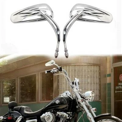 Espejos retrovisores laterales cromados para motocicleta Harley Davidson Road Glide Ultra Foto 1 de 4