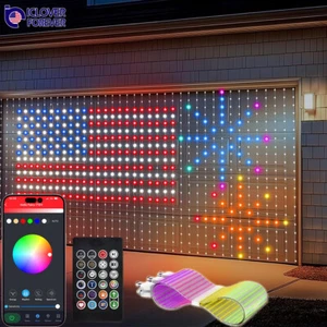 400 LED Smart Curtain Lights Color Changing RGB 4th of July Party DIY Decoration - Picture 1 of 9