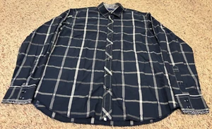 Georg Roth Los Angeles Long Sleeve Button Up Shirt Blue Mens Size XL Checkered - Picture 1 of 3