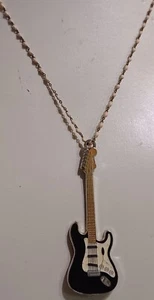 Vintage Freddy Fender Guitar Necklace on Small Beaded Chain - Picture 1 of 7