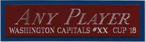 JOHN CARLSON CAPITALS NAMEPLATE FOR AUTOGRAPHED Signed STICK PUCK JERSEY PHOTO - Picture 1 of 3