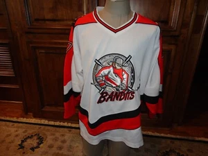 Vintage No Excuses White Sewn #17 New Jersey Bandits Minor League AHL Jersey L - Picture 1 of 10