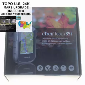 Garmin eTrex Touch 35t GPS w/ Maps Upgrade TOPO U.S. 24K High Detail Topographic - Picture 1 of 14