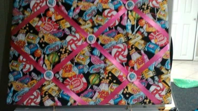 **SALE** Cute Candy Themed Memory Board with Matching Accent Buttons - Image 1 of 2