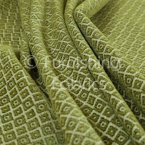 Small Pattern Geometric Pattern Green Colour Chenille Quality Upholstery Fabric - Picture 1 of 5