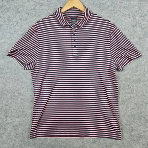 J Crew Herren Poloshirt Gr. L rot weiß grau Streifen Baumwolle & Coolmax Polyester - Bild 1 von 7