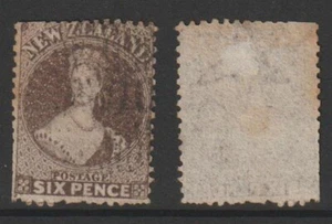 NEW ZEALAND CHALON/FFQ 1862-64 6d BLACK-BROWN P13 (SF/JF) CP A5c(1)/SG 75 - Picture 1 of 1