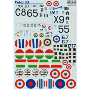 Print Scale 72-138 Decal for airplane 1:72 Potez 63 Waterslide Decals - Bild 1 von 12