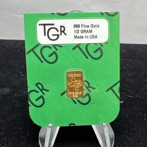 0.5 gram TGR Bar - Texas Gold Refinery - 999Fine in Sealed Assay - Picture 1 of 3