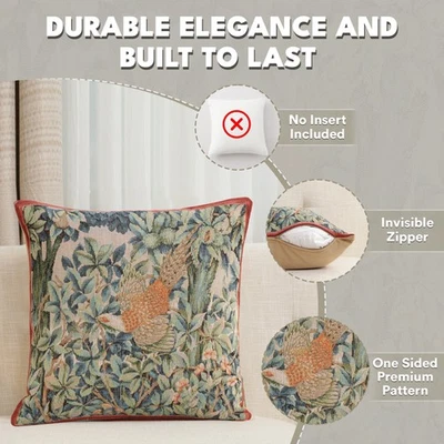 Funda de almohada de cojín de tapiz francés grande A Pheasant In A Forest nueva 19x19 pulgadas Foto 1 de 4