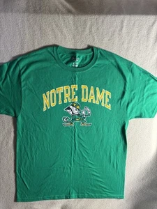 Champion Notre Dame Short Sleeve T Shirt Large Crew Neck Irish Leprechaun Green - Picture 1 of 11