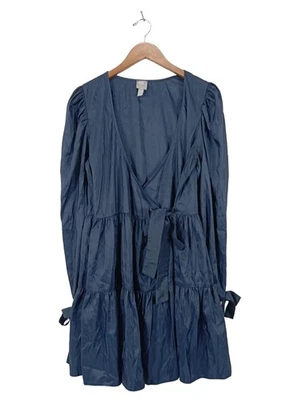 ASOS Vestido cruzado Mujeres Vestido Talla EU 42 azul look efecto mojado - Imagen 1 de 4