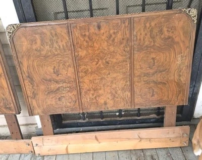 Brass Art Deco Antique Twin Bed Footboard and Headboard Set - image 1 of 4