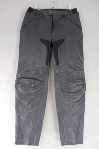 CLASSIC SPIDI BLACK LEATHER BIKER TROUSERS: WAIST 36 INCHES/INSIDE LEG 33 INCHES - Picture 1 of 4