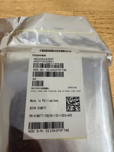 Toshiba MG04SCA40ENY 4TB 3.5” Enterprise HDD 7200RPM 6Gb/s SAS New Sealed - Picture 1 of 3