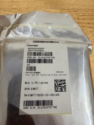 Toshiba MG04SCA40ENY 4TB 3.5” Enterprise HDD 7200RPM 6Gb/s SAS New Sealed - Image 1 of 3