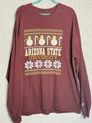 亚利桑那州丑陋毛衣长袖圣诞衬衫冠军品牌 XXL — 第 1/4 张图片