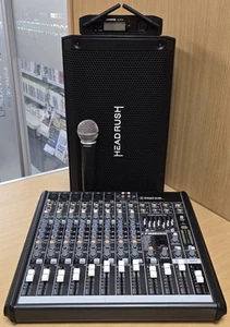 Mackie ProFX12 Mixer, Headrush FFRR-108 Speaker & Shure Sm58 Vocal Microphone - Picture 1 of 7