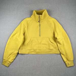 Sudadera de buceo Lululemon para mujer M/L amarilla de gran tamaño cuello embudo media cremallera *LEER - Imagen 1 de 8