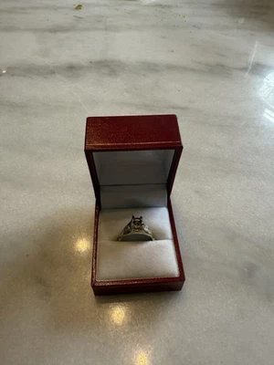 Wh gold 14k W Diamonds Ring Setting- Good Condition- Dimensions: L8.2mm W6.43 D4 - Image 1 of 4