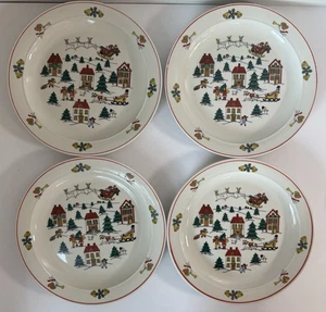 Joy Of Christmas 10 Zoll Essteller Klassisch Sammler Studio 4er Set LESEN - Bild 1 von 12