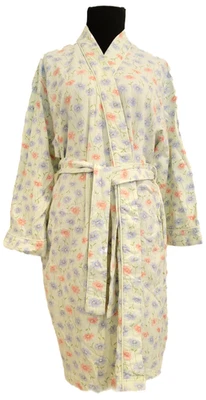 Bata 100 % algodón Charter Club suave verde floral margarita talla grande Foto 1 de 4