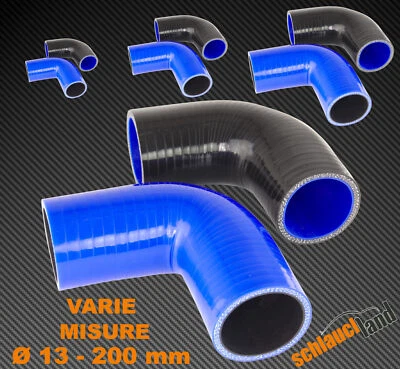 Curva TUBO flessibile 90° Gradi SILICONE Aspirazione Raffreddamento Aria Carica - Image 1 of 4