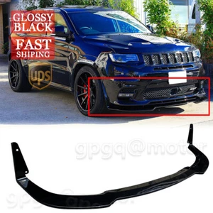 For Jeep Grand Cherokee SRT 17-21 Winglet Gloss Black Front Bumper Lip Splitter - Picture 1 of 6