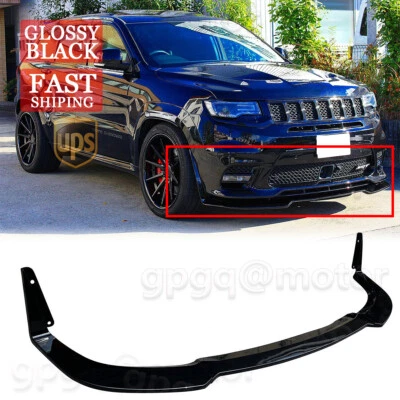 Divisor de labios parachoques delantero negro brillante Winglet para Jeep Grand Cherokee SRT 17-21 Foto 1 de 4