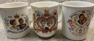 Royal Family Commemorative Cups Set of 3 Ceramic Cups Made in England - Picture 1 of 7