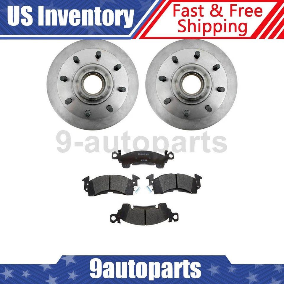 Front Brake Rotor and Hub Ceramic Brake Pads For 1975-1986 Chevrolet C20 - Image 1 of 4