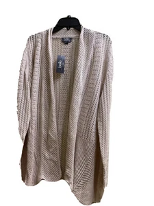 Belle by belldini color beige Sz 3x mesh long sleeve open front cardigan ( Women - Picture 1 of 12