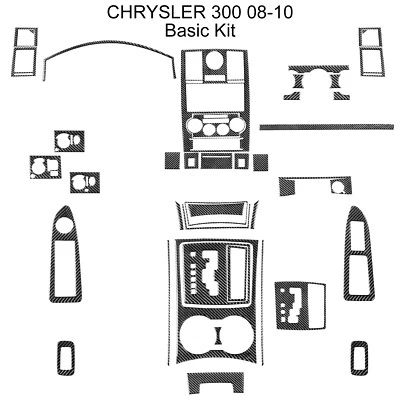 Carbon Fiber Full Interior Set Cover Trim Kit For Chrysler 300 2008-2010 Foto 1 de 4