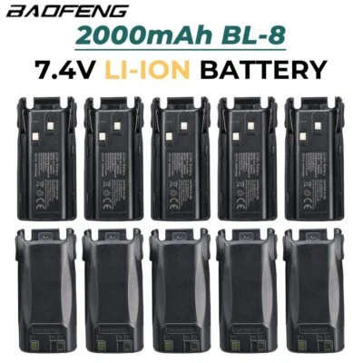 10PC BL-8 2000mAh Baofeng UV-82 Battery for Baofeng UV82 UV-8D UV-82HP UV-82HX - Image 1 of 4