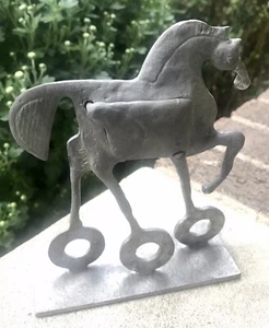 Stunning Mid Century Modern Donald Drumm Aluminum Horse Sculpture With Stash - Picture 1 of 24