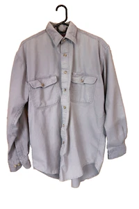 Vintage Williams Bay graues Langarm schweres Hemd Herren Größe M Baumwolle - Bild 1 von 3