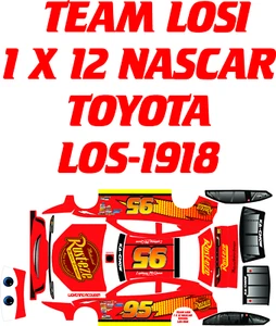 TEAM LOSI 1X12 NASCAR LMAC DECAL WRAP KIT TOYOYA  BODY ONLY - Picture 1 of 4