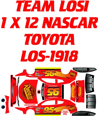 TEAM LOSI 1X12 NASCAR LMAC DECAL WRAP KIT TOYOYA  BODY ONLY - Image 1 of 4