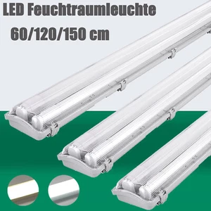 60/120/150cm LED Feuchtraumleuchte T8 Leuchtstoffröhre Wannenleuchte Röhrenlampe - Bild 1 von 20