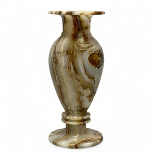Vaso in Onice Naturale Scultura Home Decor Interior Design Marble Italian 30cm - Picture 1 of 2