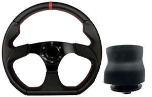 Schwarz D1 350mm Lenkrad + Boss Kit für Volkswagen VW T4 1996 - 2003 - Bild 1 von 6